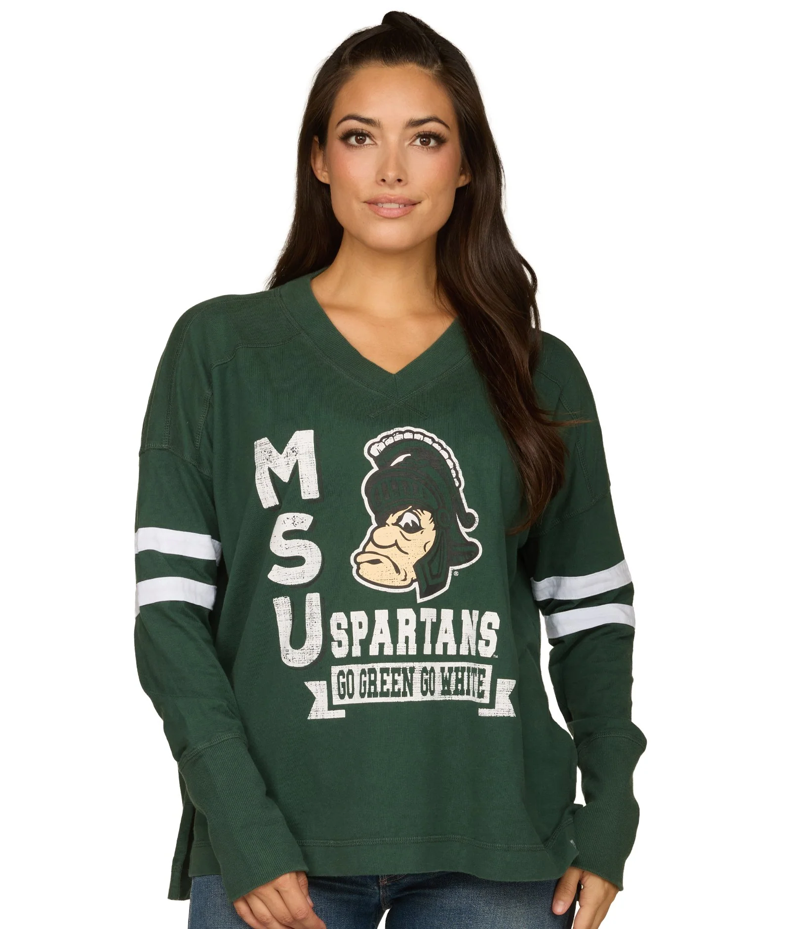 Michigan State Spartans Violet Oversized Long Sleeve Knit Top