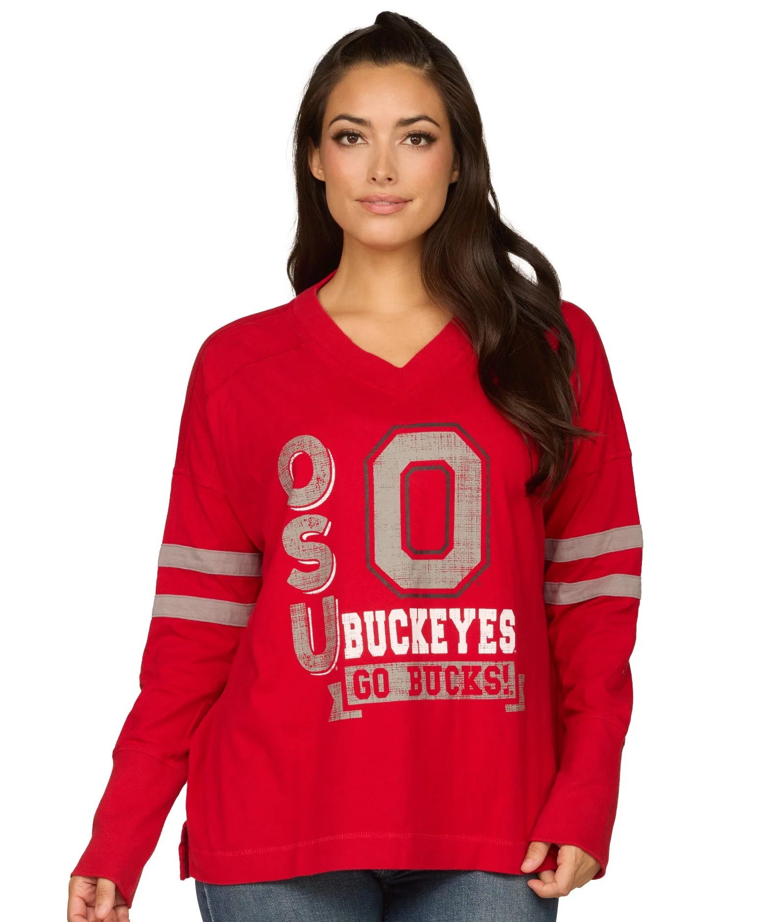 Ohio State Buckeyes Violet Oversized Long Sleeve Knit Top